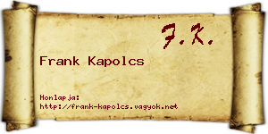 Frank Kapolcs névjegykártya